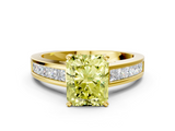 Yellow gold Fancy Yellow Radiant  Solitaire Diamond Ring with Channel-Set Band and Four-Prong Setting_3