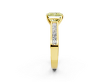 Yellow gold Fancy Yellow Radiant  Solitaire Diamond Ring with Channel-Set Band and Four-Prong Setting_5