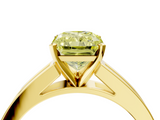 Yellow gold Fancy Yellow Radiant  Solitaire Diamond Ring with Channel-Set Band and Four-Prong Setting_7