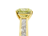 Yellow gold Fancy Yellow Radiant  Solitaire Diamond Ring with Channel-Set Band and Four-Prong Setting_8