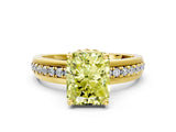 Yellow gold Fancy Yellow Radiant  Solitaire Diamond Ring with Channel Set Band and Six-Prong Setting_49
