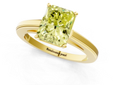 Yellow gold Fancy Yellow Radiant  Solitaire Diamond Ring with Four-Prong Setting and Classic Band_4
