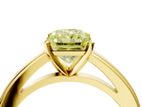 Yellow gold Fancy Yellow Radiant  Solitaire Diamond Ring with Four-Prong Setting and Classic Band_7