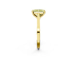 Yellow gold Fancy Yellow Radiant  Solitaire Diamond Ring with Four-Prong Setting and Tapered Band 3