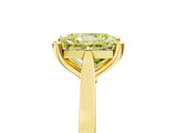 Yellow gold Fancy Yellow Radiant  Solitaire Diamond Ring with Four-Prong Setting and Tapered Band