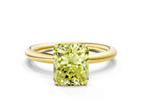 Yellow gold Fancy Yellow Radiant  Solitaire Diamond Ring with Four-Prong Setting on a Plain Band_20