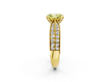 Yellow gold Fancy Yellow Radiant  Solitaire Diamond Ring with Milgrain Pavé Band and Four-Prong Setting_22