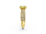 Yellow gold Fancy Yellow Radiant  Solitaire Diamond Ring with Milgrain Pavé Band and Four-Prong Setting_30