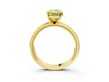 Yellow gold Fancy Yellow Radiant  Solitaire Diamond Ring with Milgrain and Black Enamel X Pattern Band_202