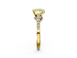 Yellow gold Fancy Yellow Radiant  Solitaire Diamond Ring with Pavé Band and Four-Prong Setting_84