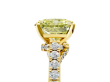 Yellow gold Fancy Yellow Radiant  Solitaire Diamond Ring with Pavé Band and Four-Prong Setting_87
