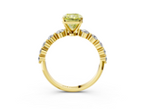 Yellow gold Fancy Yellow Radiant  Solitaire Diamond Ring with Pave Band and Four-Prong Setting_186