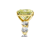 Yellow gold Fancy Yellow Radiant  Solitaire Diamond Ring with Pave Band and Four-Prong Setting_188