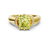 Yellow gold Fancy Yellow Radiant  Solitaire Diamond Ring with Pave Band and Six-Prong Setting_32