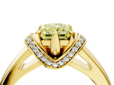Yellow gold Fancy Yellow Radiant  Solitaire Diamond Ring with Pave Band and Six-Prong Setting_36