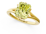 Yellow gold Fancy Yellow Radiant  Solitaire Diamond Ring with Six-Prong Setting and Tapered Band_18