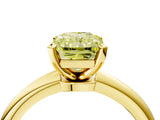 Yellow gold Fancy Yellow Radiant  Solitaire Diamond Ring with Six-Prong Setting on a Classic Band 4