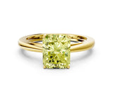 Yellow gold Fancy Yellow Radiant  Solitaire Diamond Ring with Split Shank and Four-Prong Setting_12