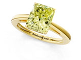 Yellow gold Fancy Yellow Radiant  Solitaire Diamond Ring with Split Shank and Four-Prong Setting_13