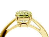 Yellow gold Fancy Yellow Radiant  Solitaire Diamond Ring with Split Shank and Four-Prong Setting_16