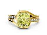 Yellow gold Fancy Yellow Radiant  Solitaire Diamond Ring with Split Shank and Prong Setting_41