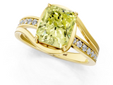 Yellow gold Fancy Yellow Radiant  Solitaire Diamond Ring with Split Shank and Prong Setting_42