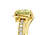 Yellow gold Fancy Yellow Radiant  Solitaire Diamond Ring with Split Shank and Prong Setting_46