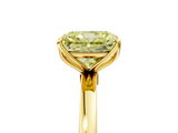 Yellow gold Fancy Yellow Radiant  Solitaire Diamond Ring with Thin Band and Four-Prong Setting_8