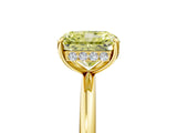 Yellow gold Fancy Yellow Radiant  Solitaire Diamond Ring with a Classic Band and Four-Prong Setting