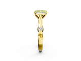 Yellow gold Fancy Yellow Radiant  Solitaire Diamond Twisted Band with Four-Prong Setting_64