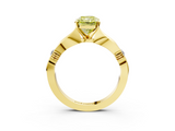 Yellow gold Fancy Yellow Radiant  Solitaire Diamond Twisted Band with Four-Prong Setting_65
