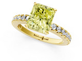 Yellow gold Fancy Yellow Radiant  Solitaire Diamond with Pavé Band and Four-Prong Setting_47