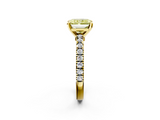 Yellow gold Fancy Yellow Radiant  Solitaire Diamond with Pavé Band and Four-Prong Setting_48