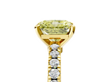Yellow gold Fancy Yellow Radiant  Solitaire Diamond with Pavé Band and Four-Prong Setting_51