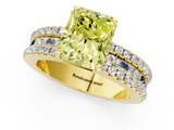 Yellow gold Fancy Yellow Radiant  Solitaire Diamond with Pave and Channel Set Band_59