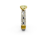 Yellow gold Fancy Yellow Radiant  Solitaire Diamond with Pave and Channel Set Band_60