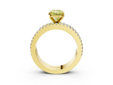 Yellow gold Fancy Yellow Radiant  Solitaire Diamond with Pave and Channel Set Band_61