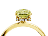 Yellow gold Fancy Yellow Radiant  Solitaire Engagement Ring with Cathedral Band and Four-Prong Setting_25