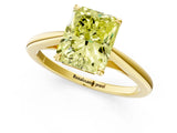 Yellow gold Fancy Yellow Radiant  Solitaire Engagement Ring with Four-Prong Setting and Classic Band 2
