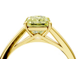 Yellow gold Fancy Yellow Radiant  Solitaire Engagement Ring with Four-Prong Setting and Classic Band 5