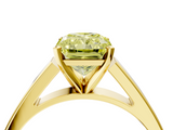 Yellow gold Fancy Yellow Radiant  Solitaire Engagement Ring with Four-Prong Setting and Tapered Band_7