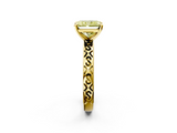 Yellow gold Fancy Yellow Radiant  Solitaire Engagement Ring with Scrollwork Band and Four-Prong Setting_118