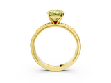 Yellow gold Fancy Yellow Radiant  Solitaire Engagement Ring with Scrollwork Band and Four-Prong Setting_119