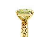 Yellow gold Fancy Yellow Radiant  Solitaire Engagement Ring with Scrollwork Band and Four-Prong Setting_121