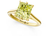 Yellow gold Fancy Yellow Radiant  Solitaire Engagement Ring with Six-Prong Setting and Classic Band 1