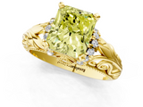 Yellow gold Fancy Yellow Radiant  Solitaire Filigree Engagement Ring with Halo and Prong Setting_72