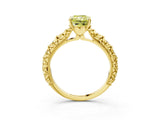 Yellow gold Fancy Yellow Radiant  Solitaire Floral Milgrain Engagement Ring_33