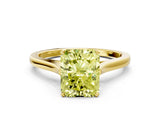 Yellow gold Fancy Yellow Radiant  Solitaire Heart Prong Engagement Ring with Tapered Band_74