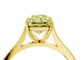 Yellow gold Fancy Yellow Radiant  Solitaire Heart Prong Engagement Ring with Tapered Band_78