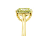 Yellow gold Fancy Yellow Radiant  Solitaire Heart Prong Engagement Ring with Tapered Band_79